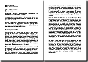 autrui philosophie dissertation