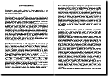 dissertation autobiographie souvenir