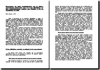 Dissertation droit constitutionnel 5eme republique