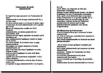 Autonomie droit administratif dissertation