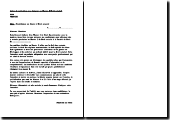 exemple lettre de motivation master 2 droit notarial