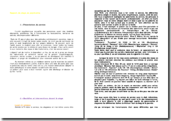 Rapport de stage en psychiatrie