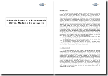 Commentaire De Texte La Princesse De Clèves  Exemple de Texte