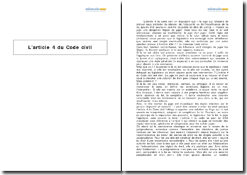 Larticle 4 Du Code Civil Lobligation Légale De Juger - 