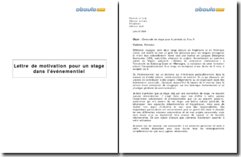 Lettre De Motivation Master Evenementiel