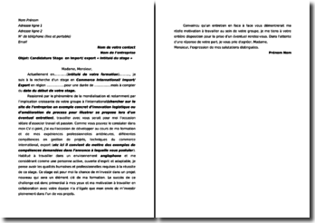 Exemple Lettre De Motivation Stage Import Export