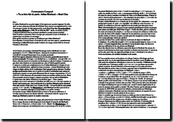 René Char Tu As Bien Fait De Partir Arthur Rimbaud - 