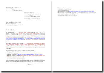 Lettre Pour Demande De Permis De Visite  Exemple de Lettre