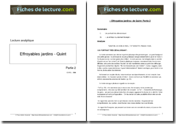 Quint, \ Quint, Effroyables jardins, Partie 2, Extrait : lecture analytique Quint, \ Quint, Effroyables jardins, Partie 2, Extrait : lecture analytique