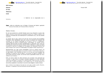 Lettre De Motivation Master Droit Notarial