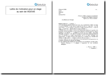 lettre de motivation pour un stage