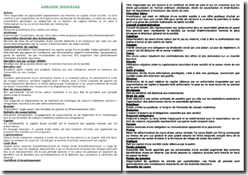 lexique boursier lexique boursier